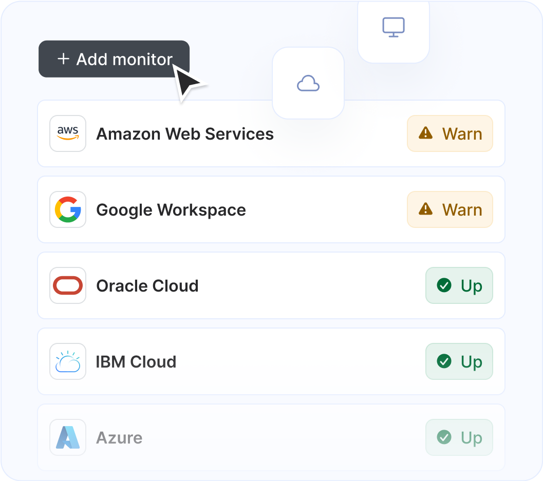 External status page monitoring
